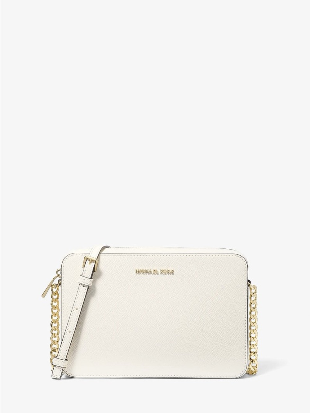 Michael Kors Cream Saffiano Leather Crossbody with Gold Chain